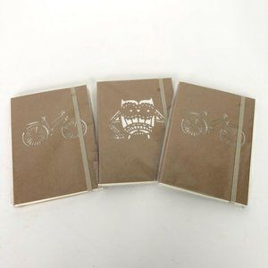 Kraft Paper Owl Bicycle Cutout Mini Notebooks - Se